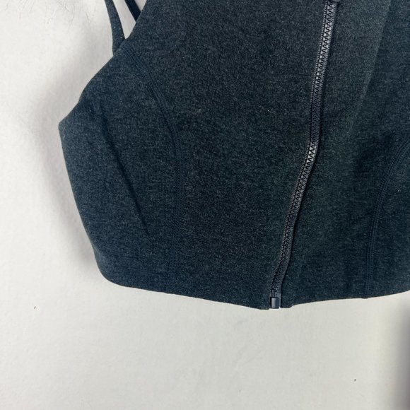 NWT WeWoreWhat Double Strap Zip Up Bra Dark Heather Grey Size Small S NEW - Picture 4 of 13